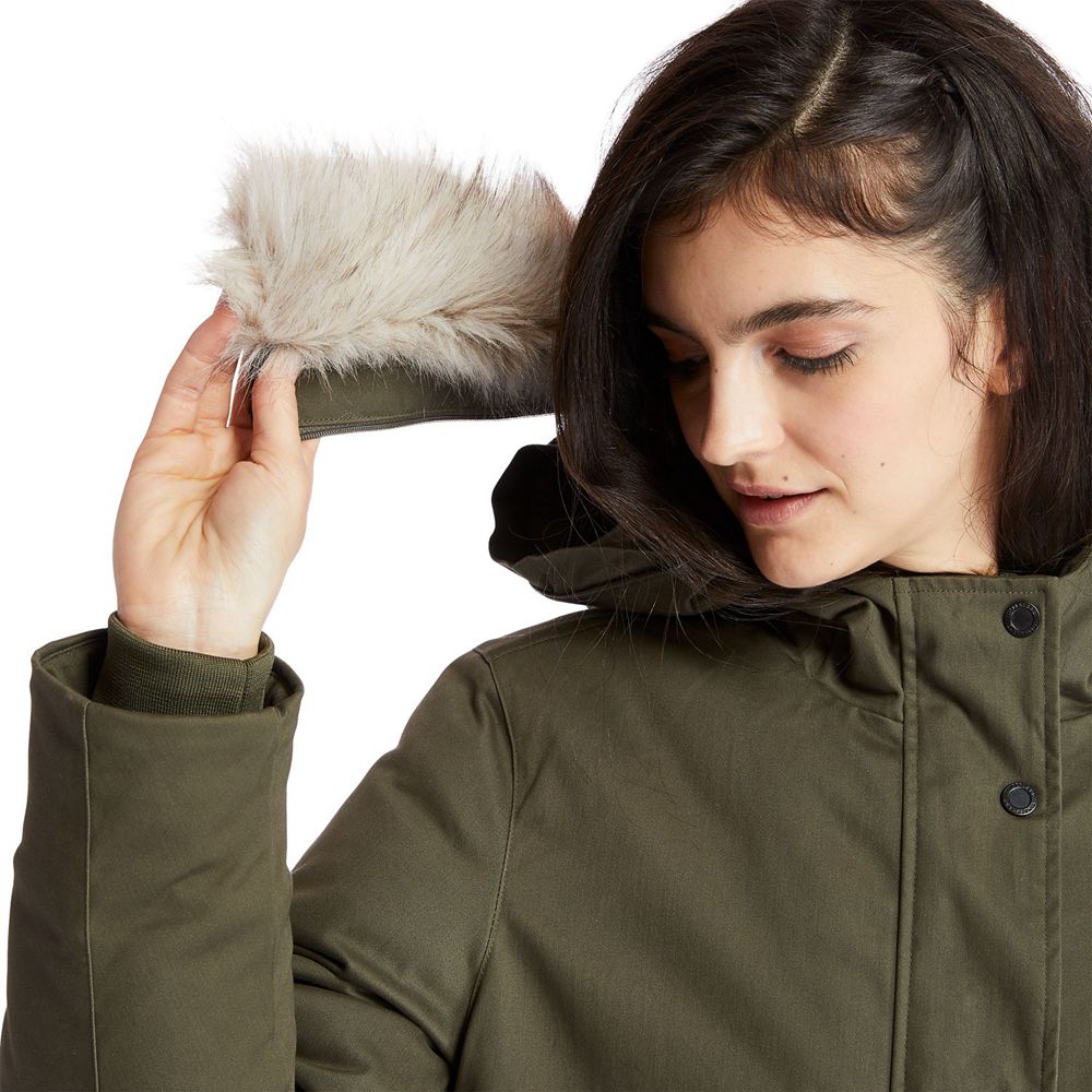 Parka Timberland Mujer Mt Kelsey Fleece-Lined Parka Verde Oliva - Chile PMA-650793